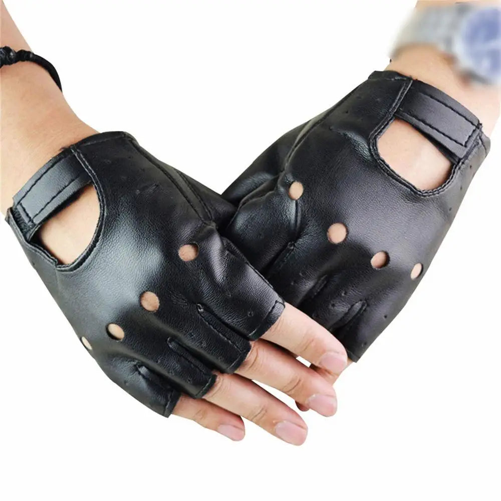 Lederen heren handschoenen voor motorrijders