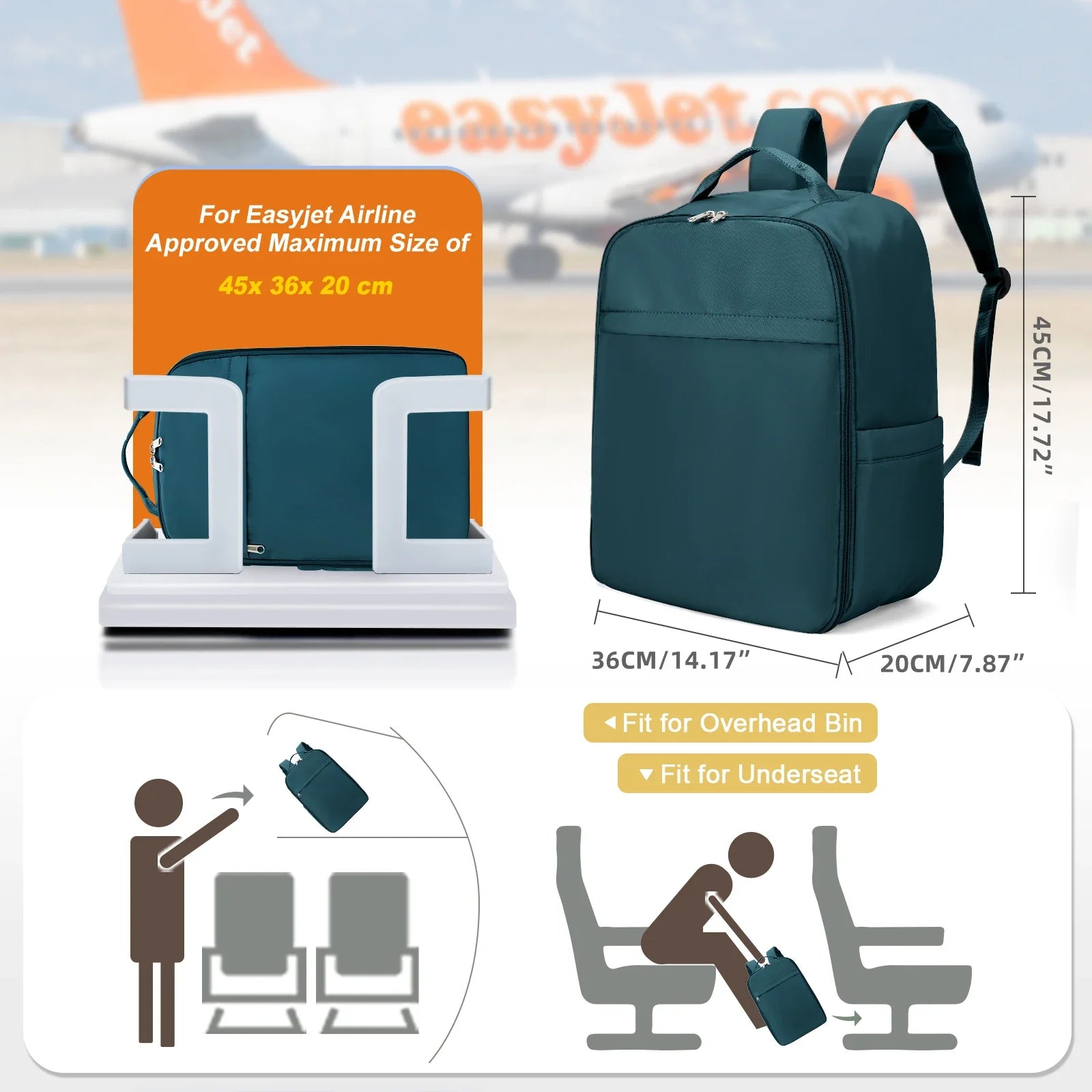 Multifunctionele handbagage rugzak met versteviging