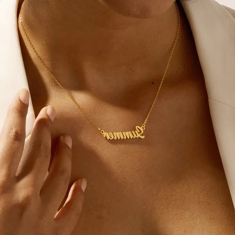 Ketting met naam en glanzend hartje