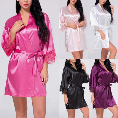 Ochtendjas dames zwart - Elegante zijde voor een ontspannen ochtend