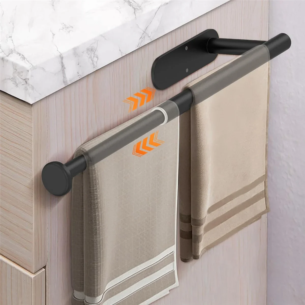 Design handdoekrek zwart met goud – Luxe uitstraling