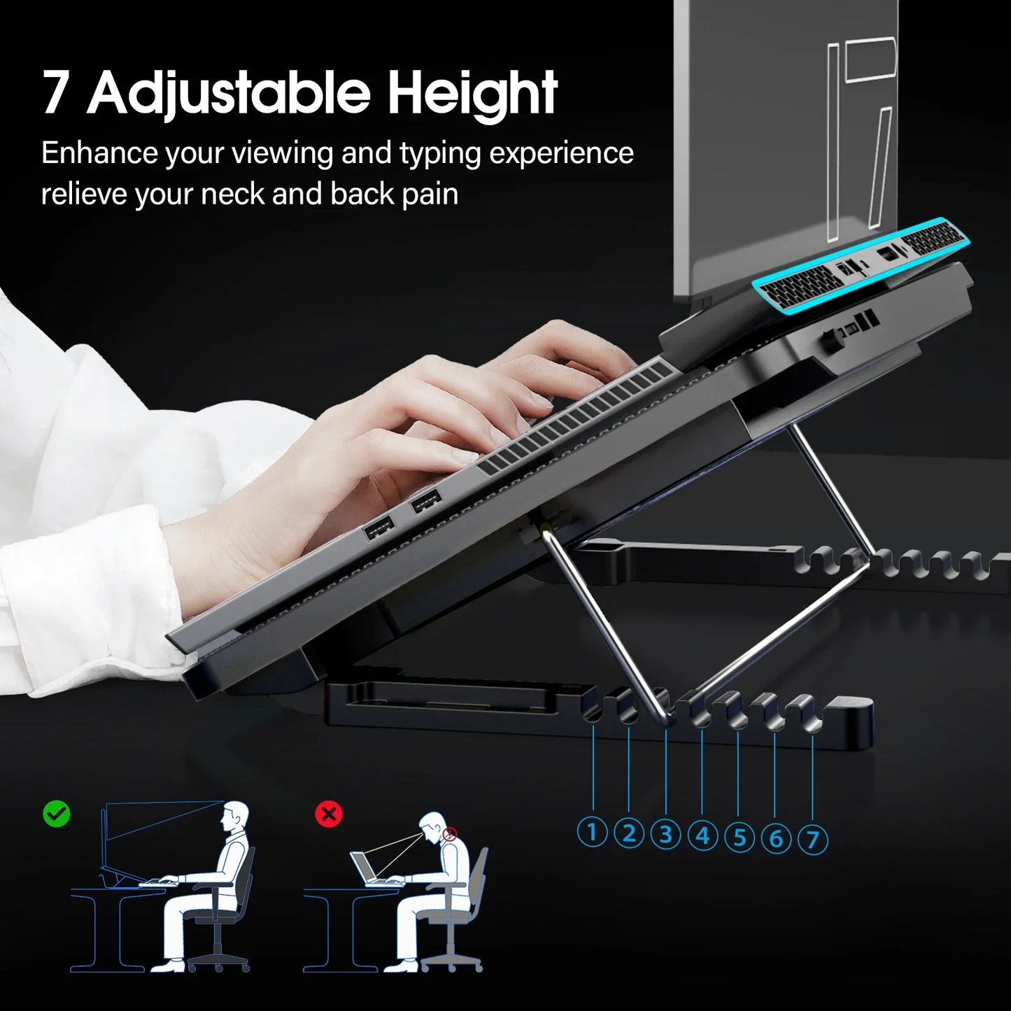 Verhoogde laptop standaard voor betere ergonomie