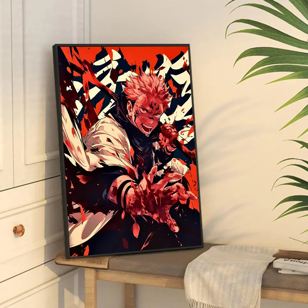 Abstracte poster met penseelstreken