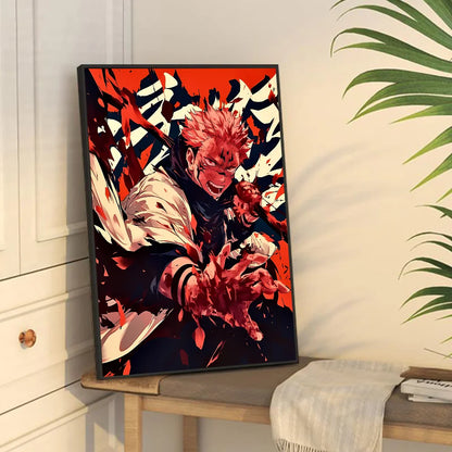 Abstracte poster met penseelstreken