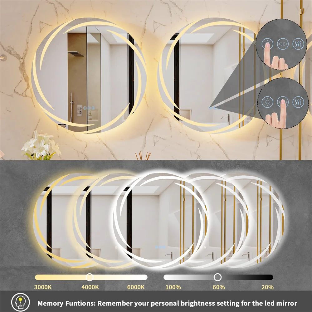 Moderne ronde spiegel met verlichting – Strak en elegant