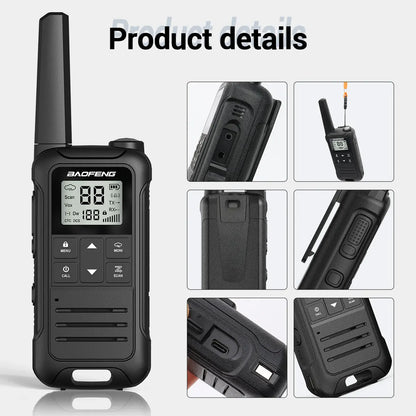 Walkie talkie met LCD-scherm en volumeregeling