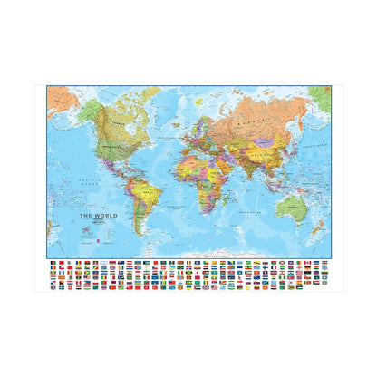 Wereldkaart wanddecoratie met stoere uitstraling