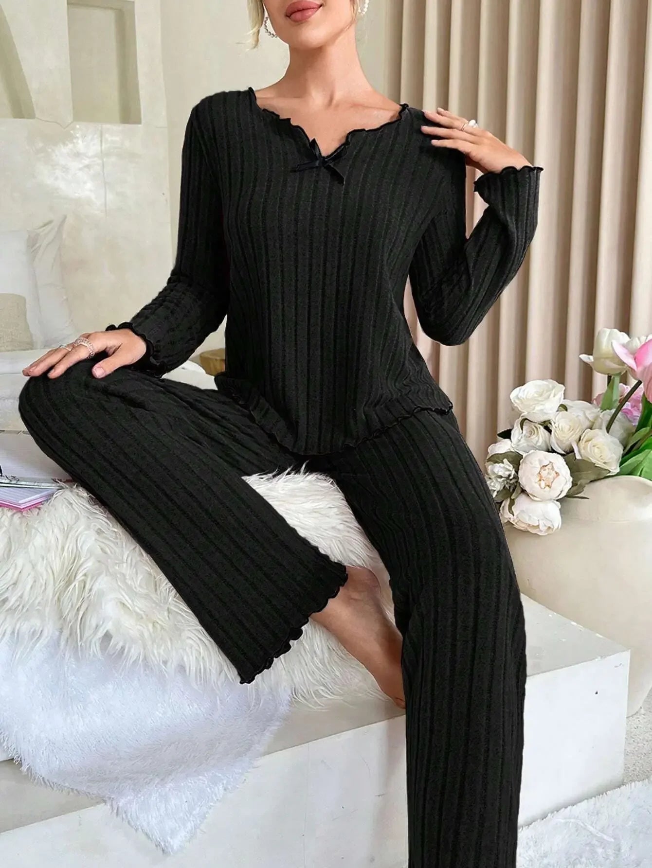 Dames pyjama Wibra met elastische tailleband