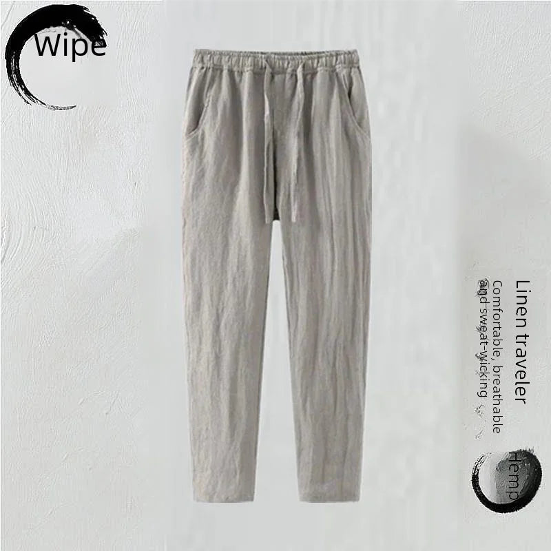 Zomerse linnen broek man met korte lengte – Licht en trendy