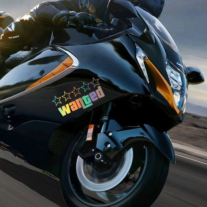 auto stickers - regenboog 'Wanted' ontwerp voor unieke uitstraling