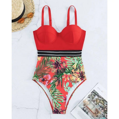 Zwemjurk met tropische bladeren – Zomerse look