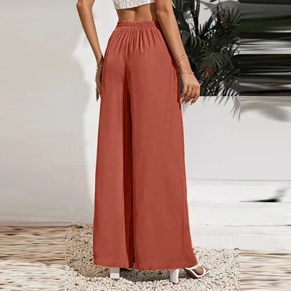 Linnen broeken dames met wijde pijpen – Relaxed fit