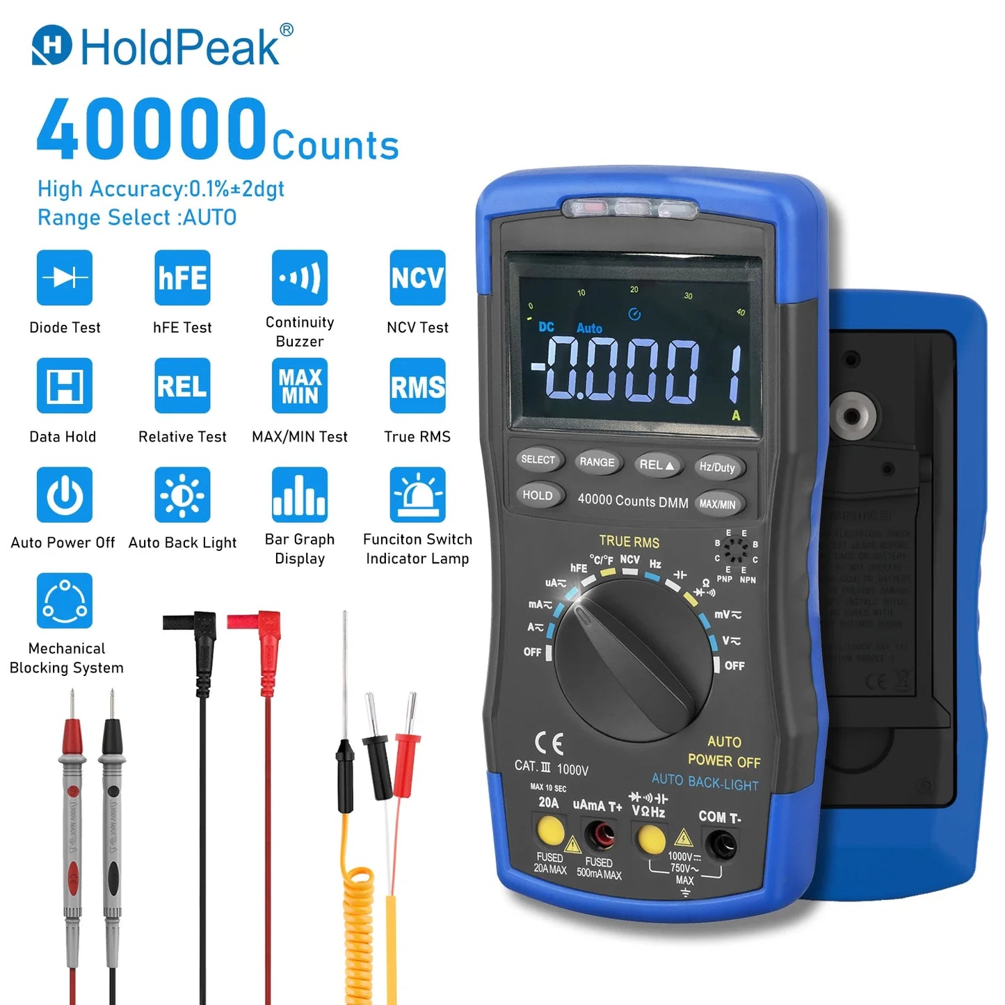 Multimeter voor meting van netspanning