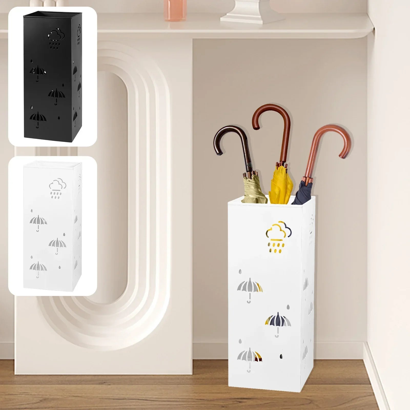 Minimalistische paraplu bak in zwart