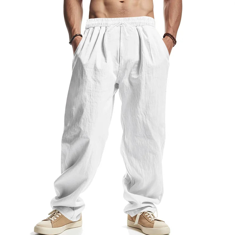 Linnen broek heren met split aan de pijp – Trendy detail