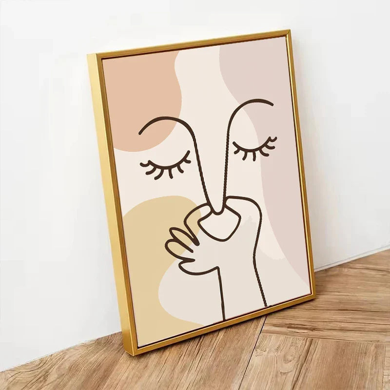 Poster met dieren in zachte kleuren