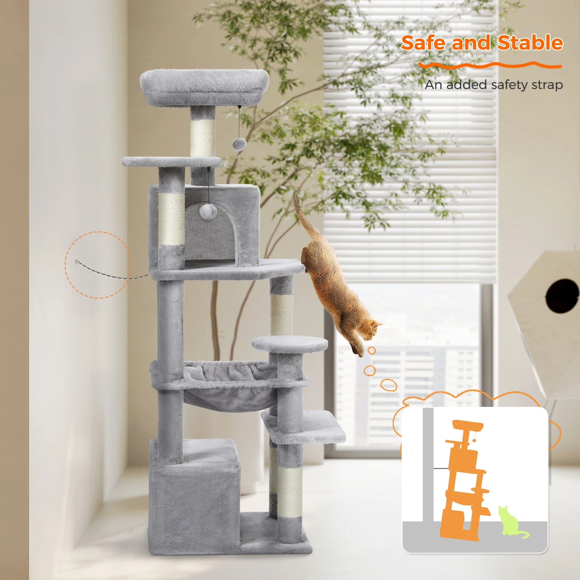 Kattenpaal met robuuste touwen – Sterk en slijtvast