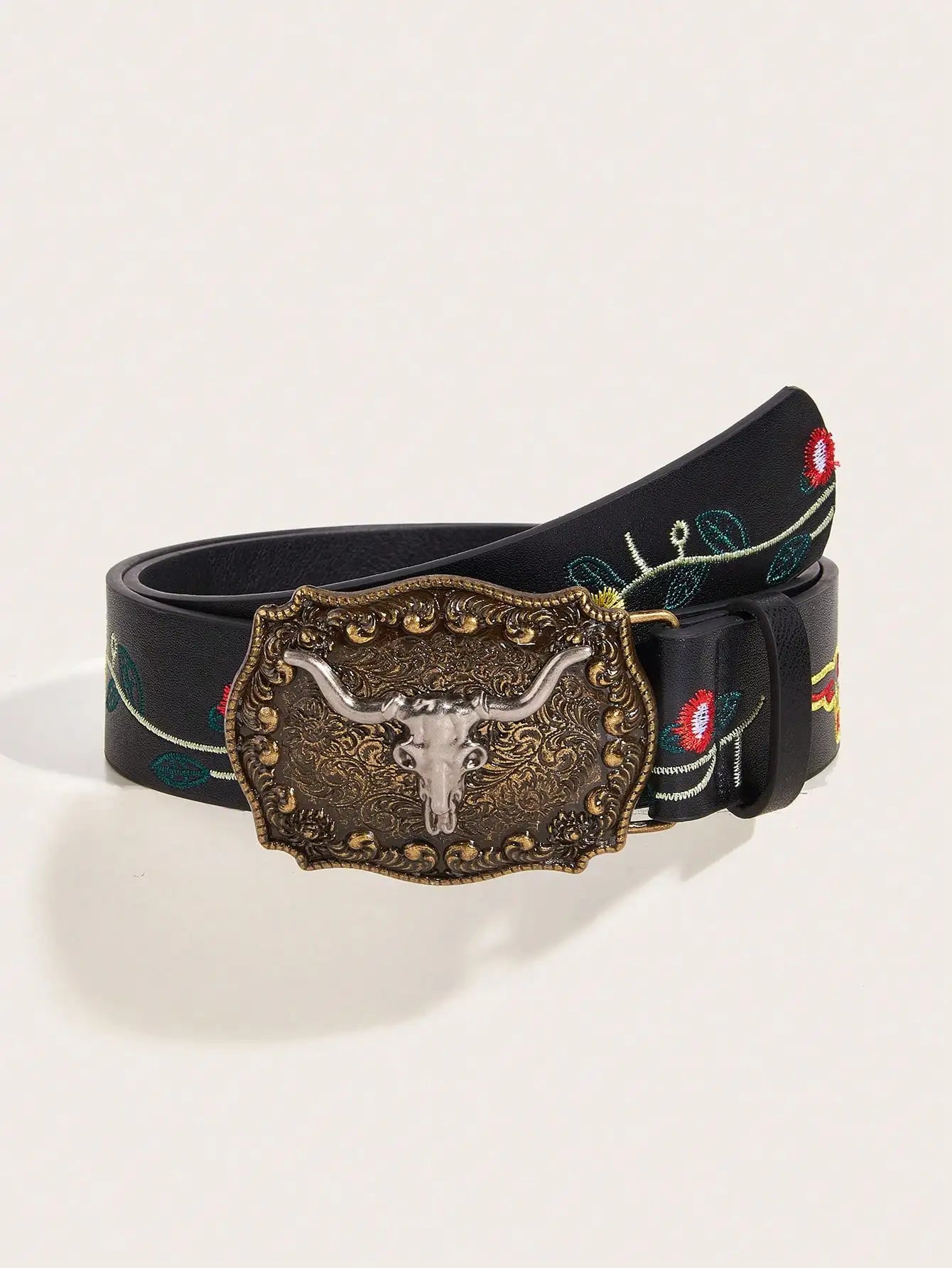 Zwarte riem met lak en brede gesp
