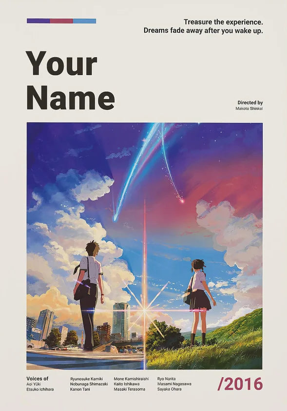 Poster met zachte penseellijnen