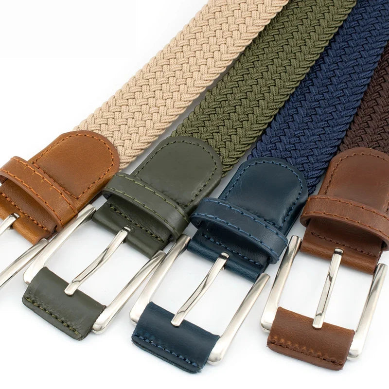 Gevlochten damesriem met leeraccent