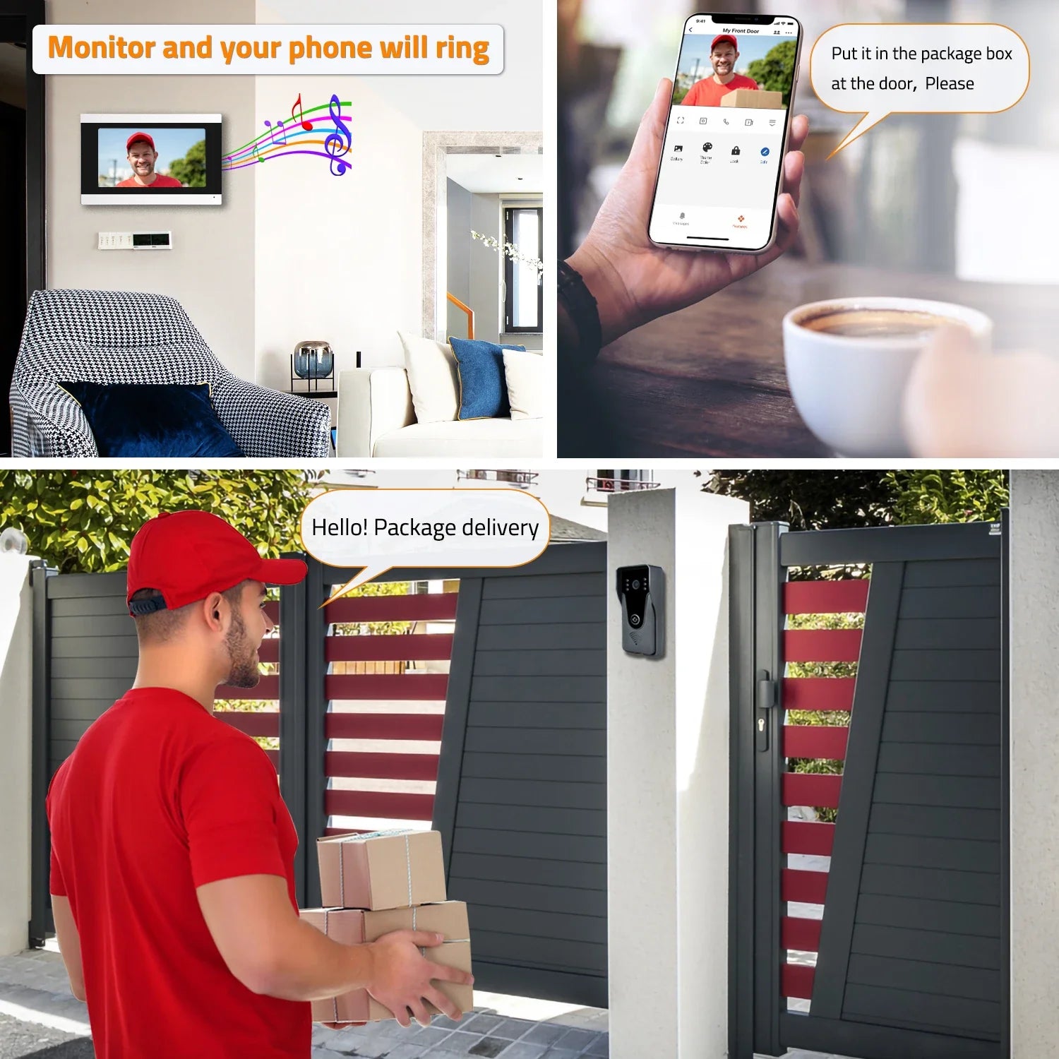Draadloze video deurbel met intercomfunctie