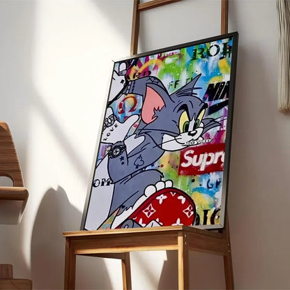 Posters in zwart houtframe ophangen