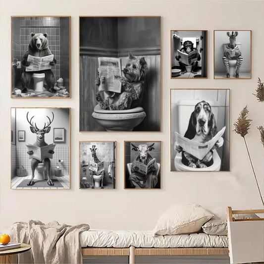 Posters met marmeren textuur en gouden accenten