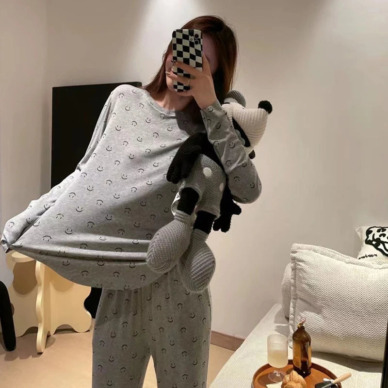 Dames pyjama katoen met stretch