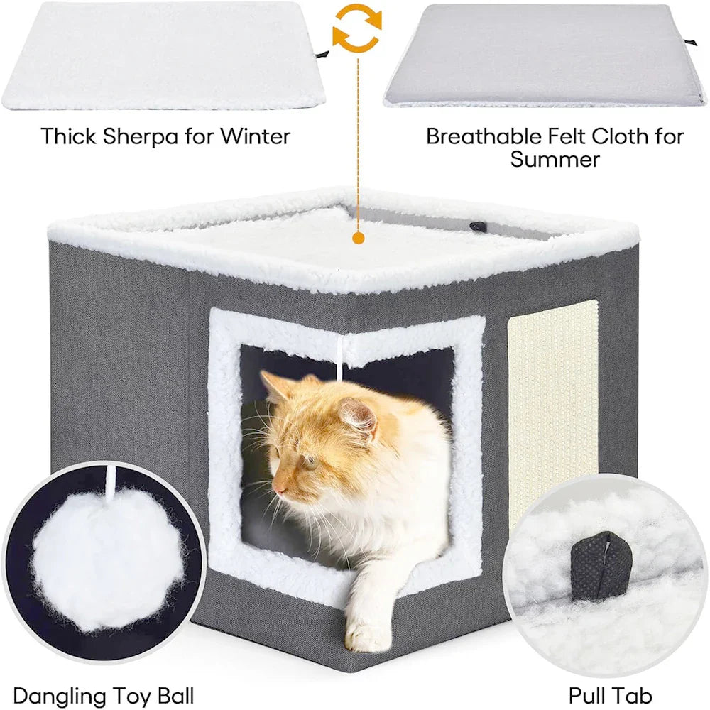 Pluche kattenmand groot – Heerlijk warm voor de winter
