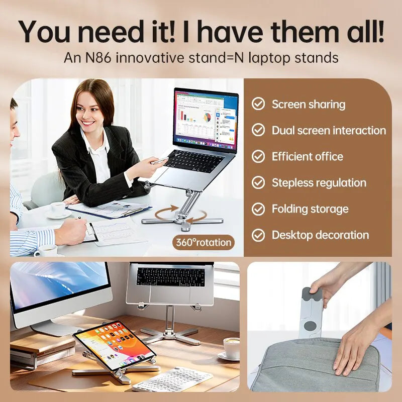 Laptop standaard met stevige metalen basis