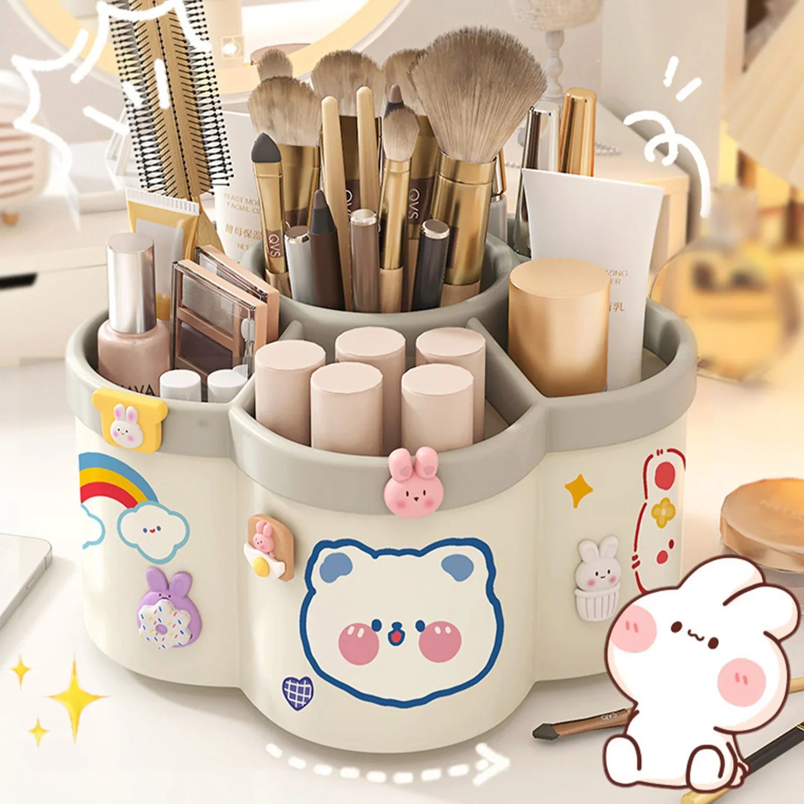 Transparante desk organization box met deksel