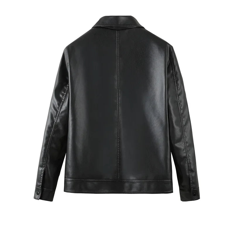 Leren jas heren met gestructureerde look – Strak en modieus