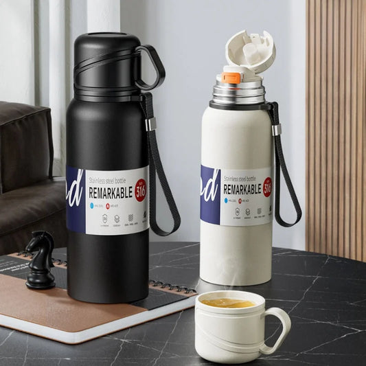 Thermosfles met kleurrijke dop – Herkenbaar en vrolijk