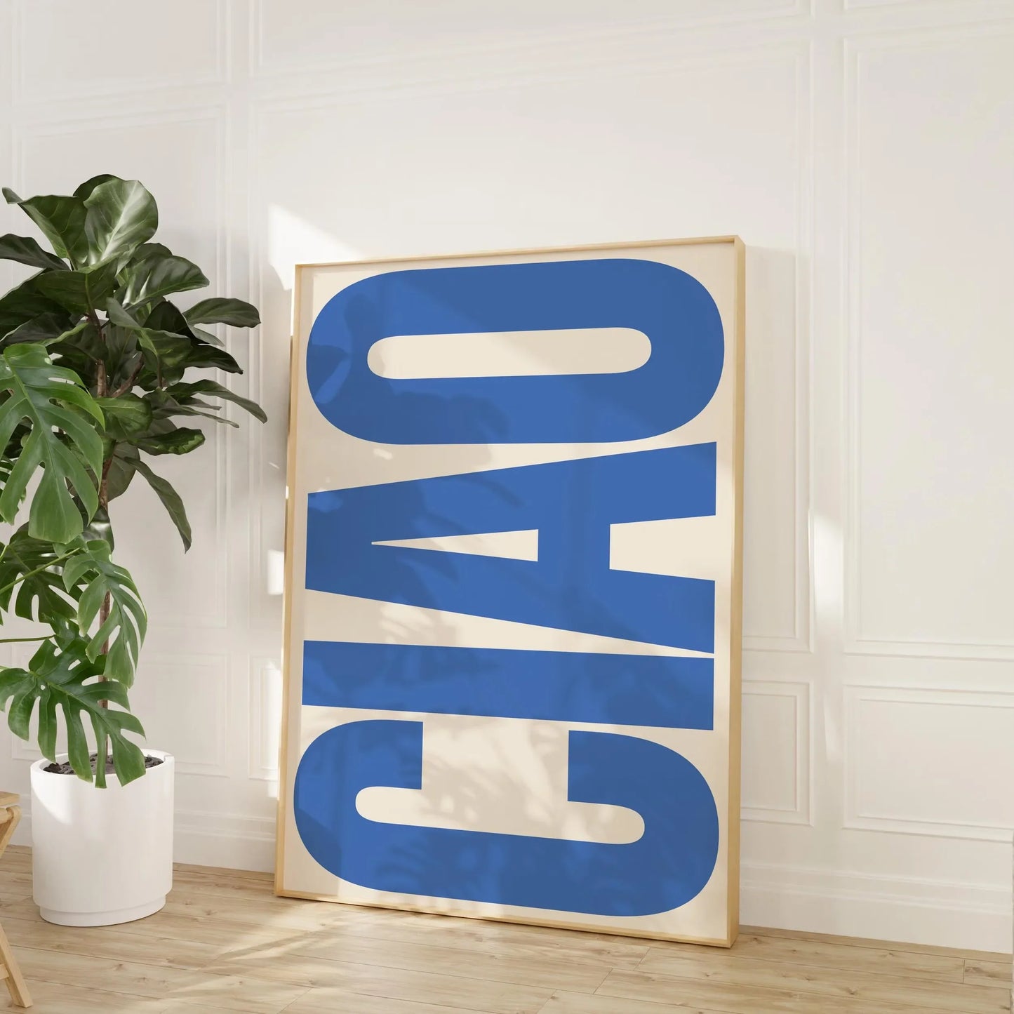 Abstracte poster met penseelstreken