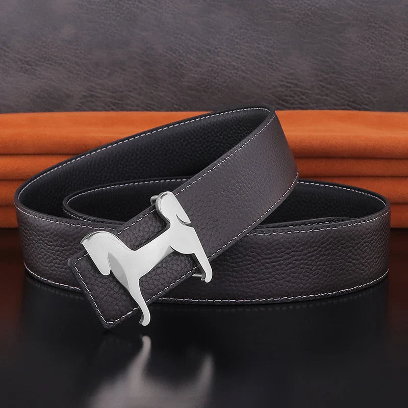 Riem heren met vintage messing gesp