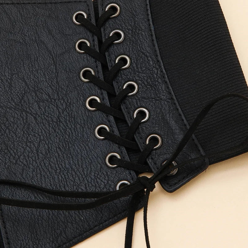 Cognackleurige riem dames met stiksels