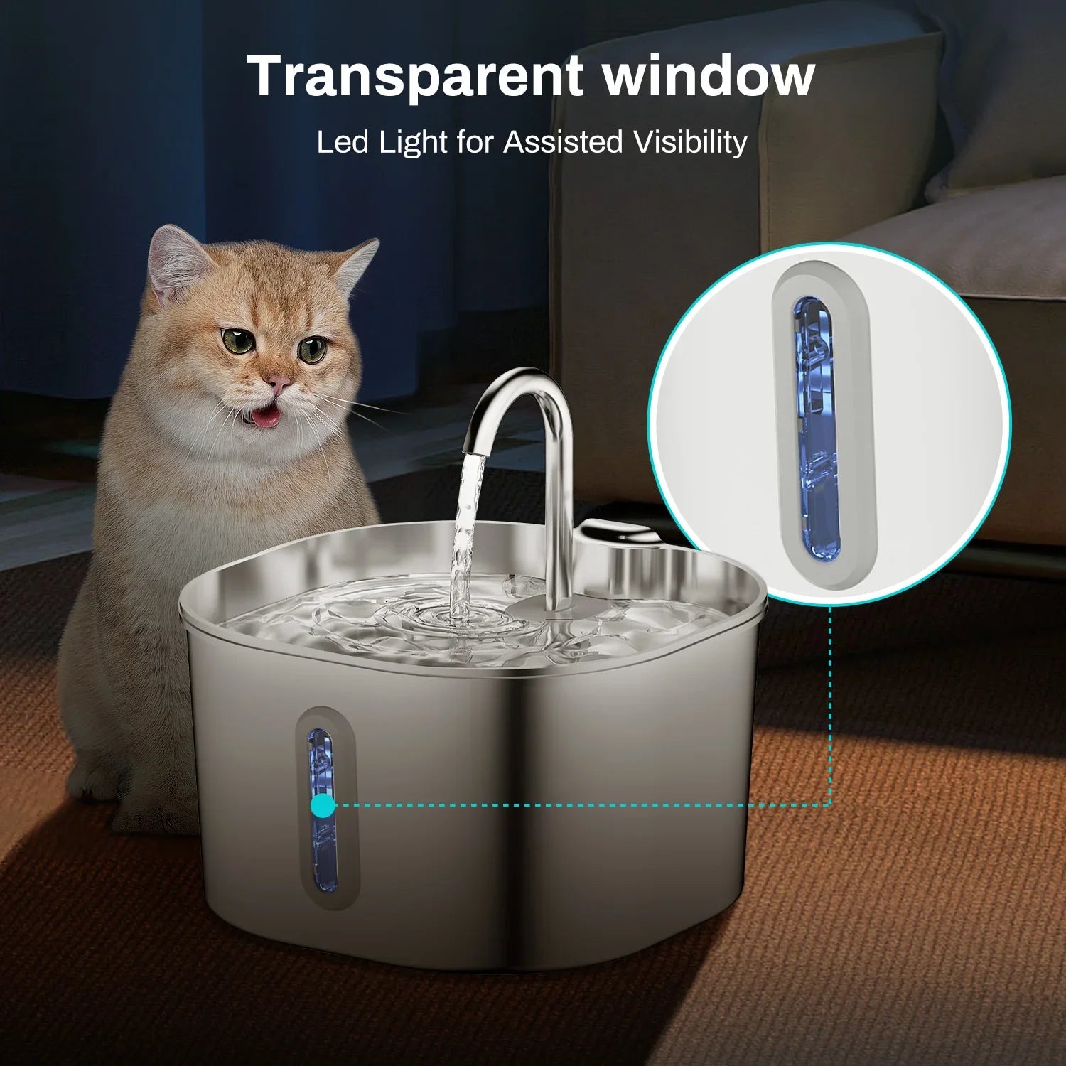 Compact fontein kat met antislip – Blijft stabiel staan