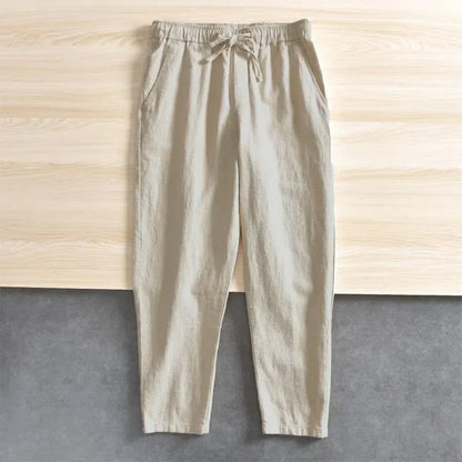 Linnen broek man in natuurlijke kleur – Voor een rustige look