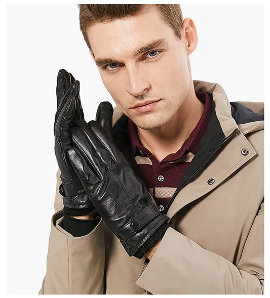 Lederen herenaccessoires voor de winter