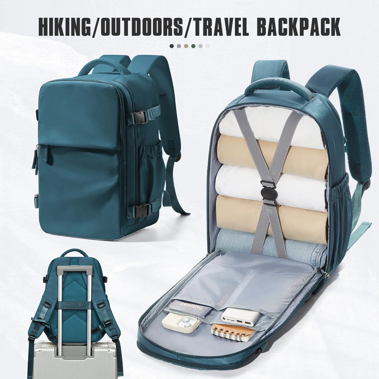 Rugzak als handbagage met organizer binnenin