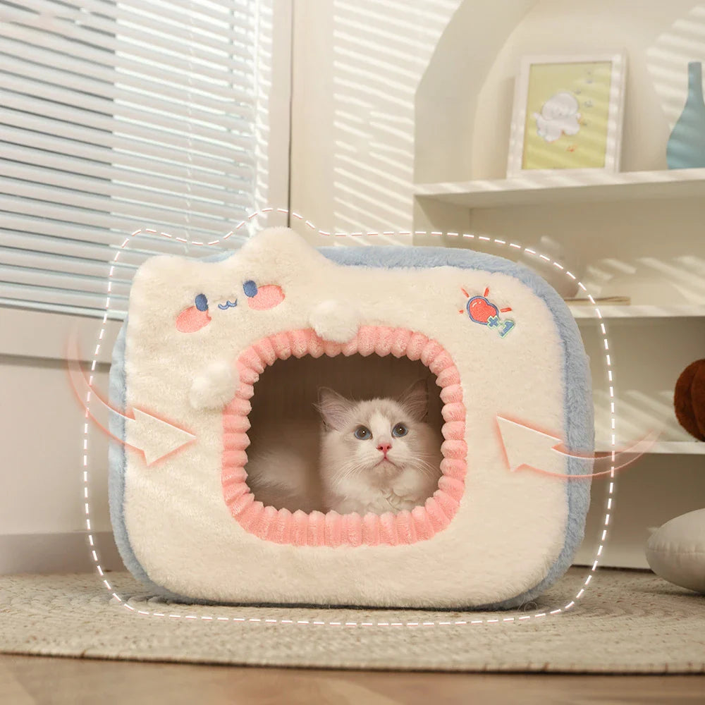 Luxe kattenmand met velvet bekleding – Voor verwende katten