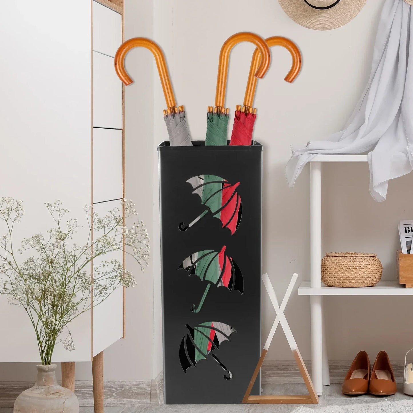 Ronde paraplubak met open design