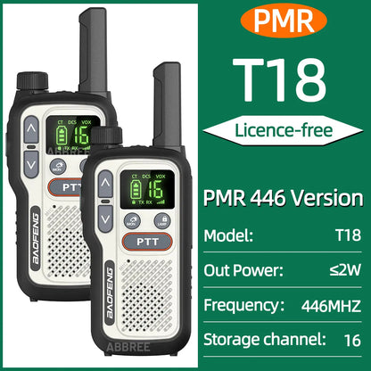 Walkie talkie met LCD-scherm en volumeregeling