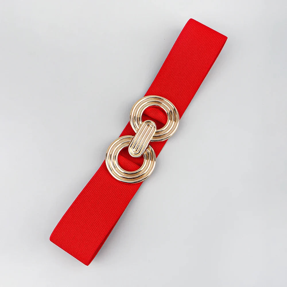 Riem met decoratief stiksel en fijne gesp