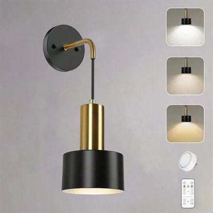 Wandlamp batterijen in zwart metaal – Modern en industrieel