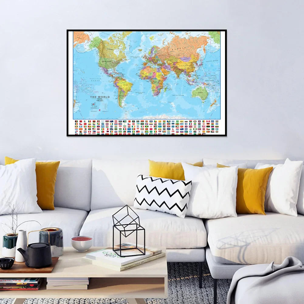 Wereldkaart in abstracte stijl – Artistieke interpretatie