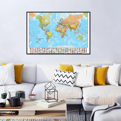 Wereldkaart in abstracte stijl – Artistieke interpretatie