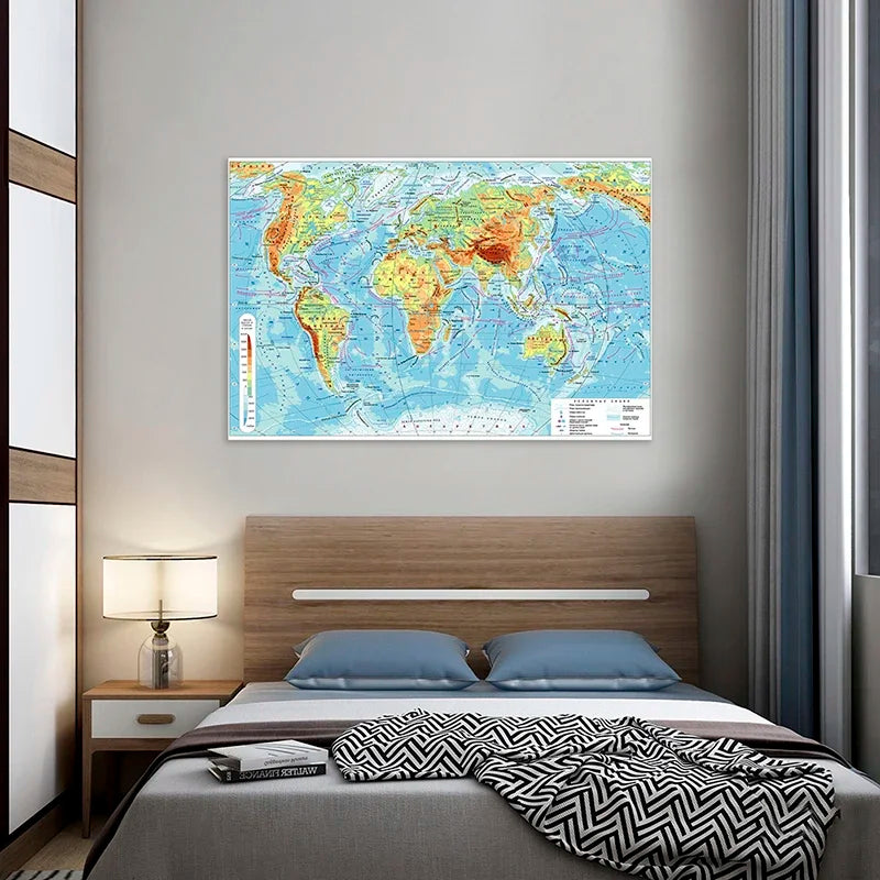 Wereldkaart met geografische details – Zeer informatief