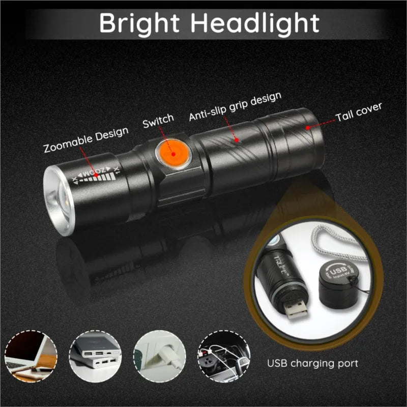 Krachtige fietslamp LED met brede bundel