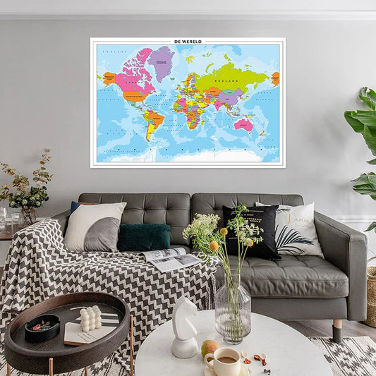 Wereldkaart als decoratie voor reisliefhebbers